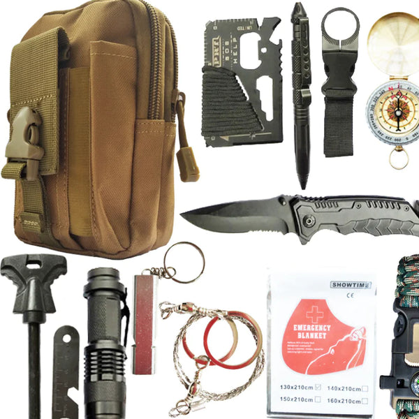 Survival Tools and First Aid Kit for Outdoor Use