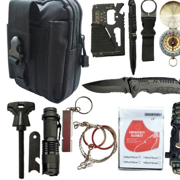 Survival Tools and First Aid Kit for Outdoor Use